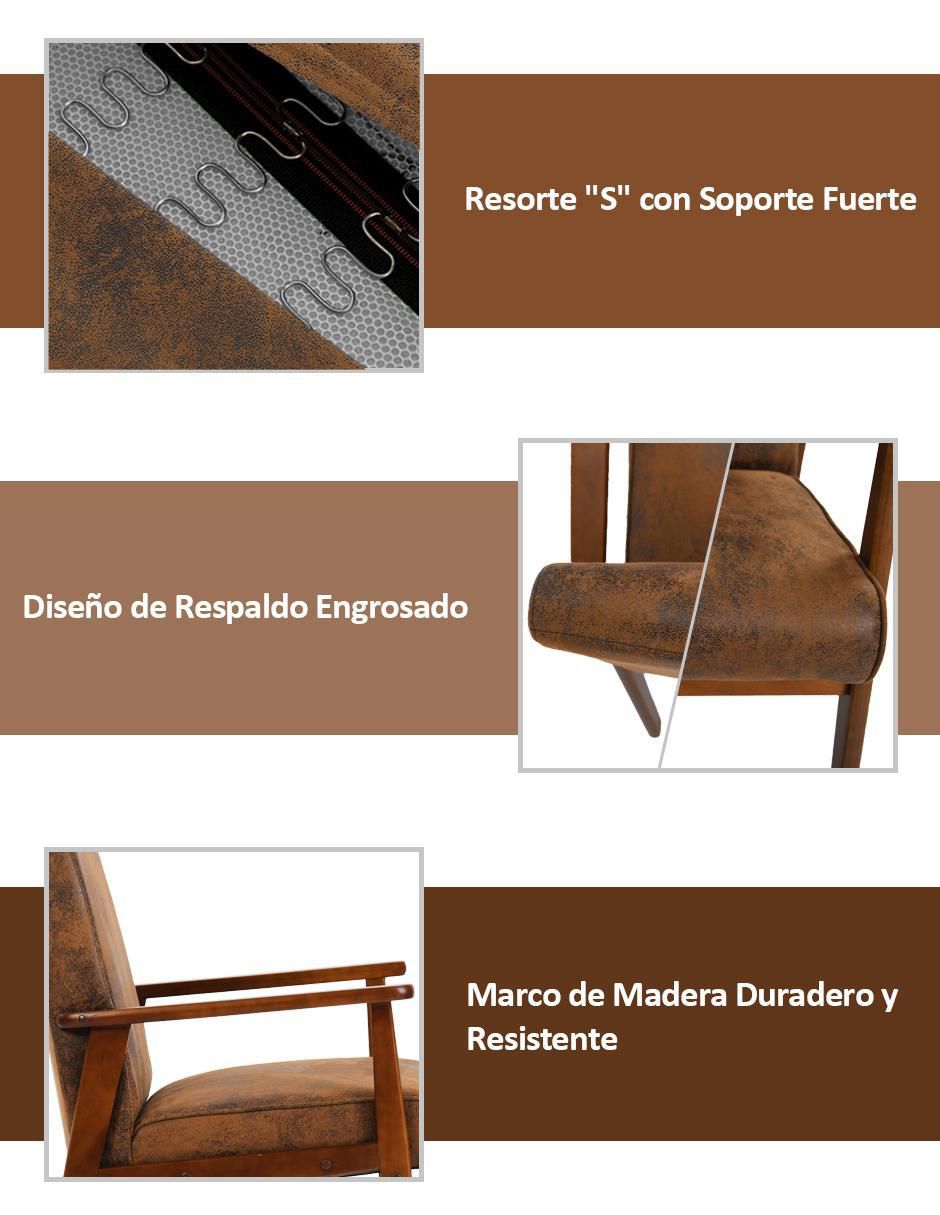 Sillón bruqax vintage de suede 6