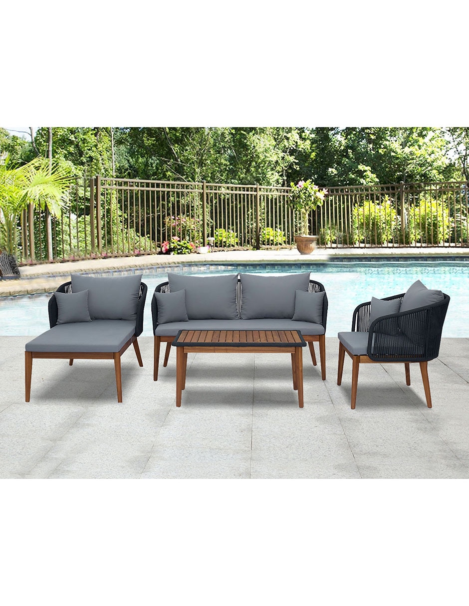 Chaise lounge de madera acacia 5