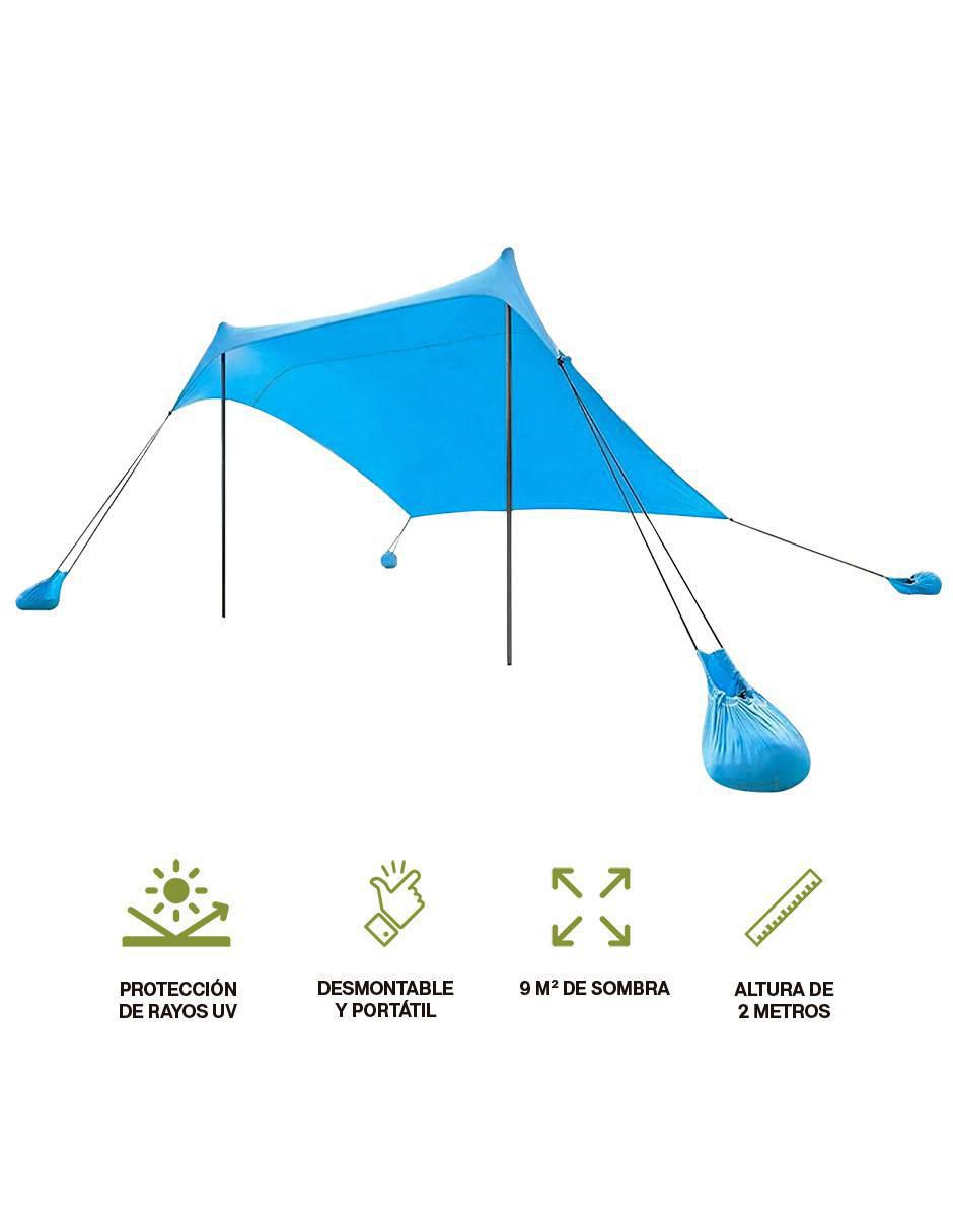 Toldo para Playa Portátil con Protección UPF 50, Resistente al Viento 5