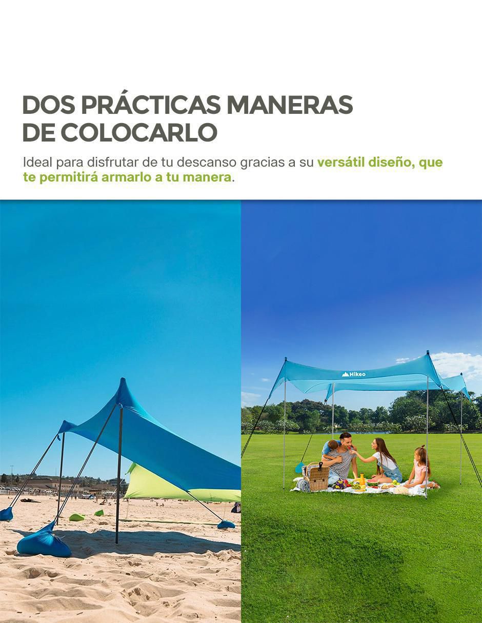 Toldo para Playa Portátil con Protección UPF 50, Resistente al Viento 3