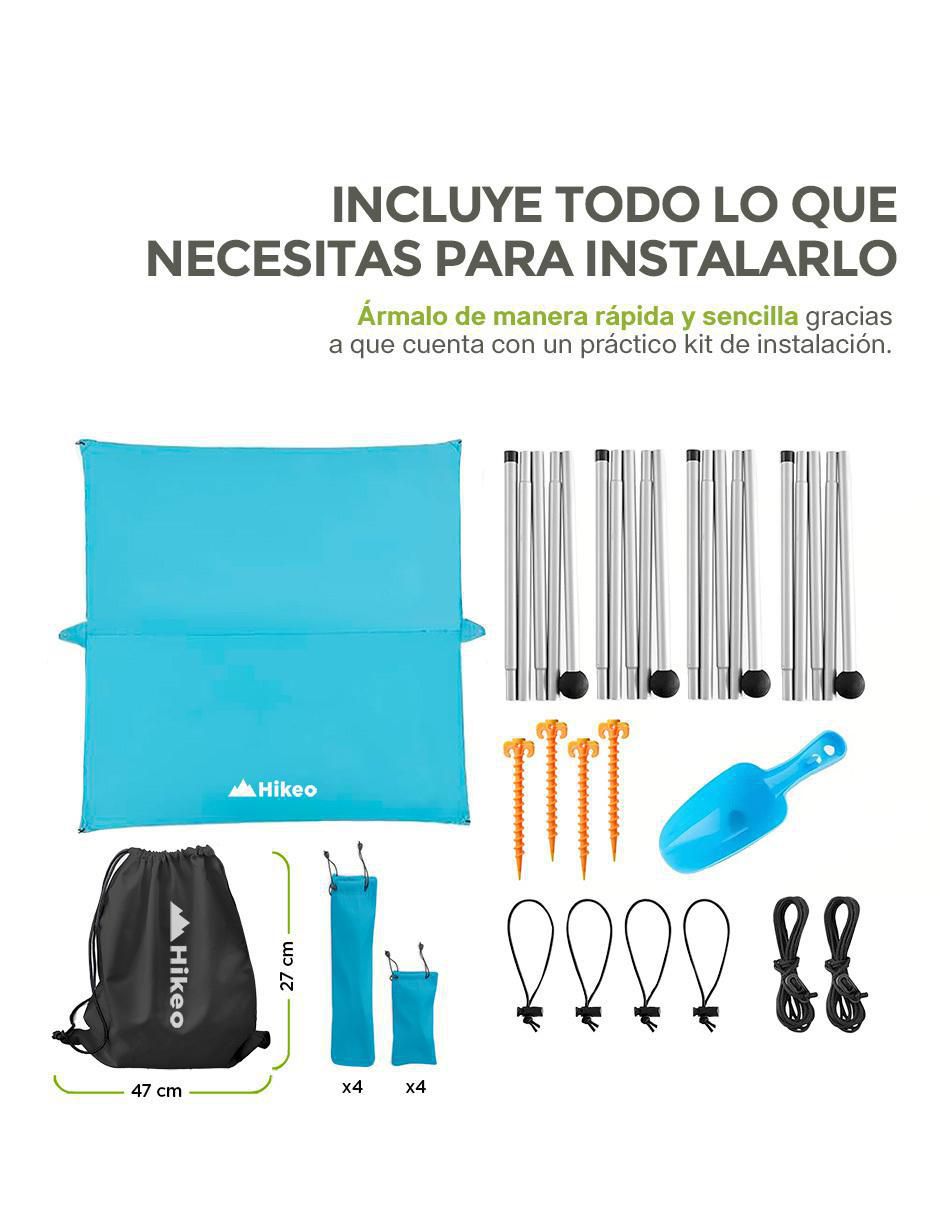 Toldo para Playa Portátil con Protección UPF 50, Resistente al Viento 6
