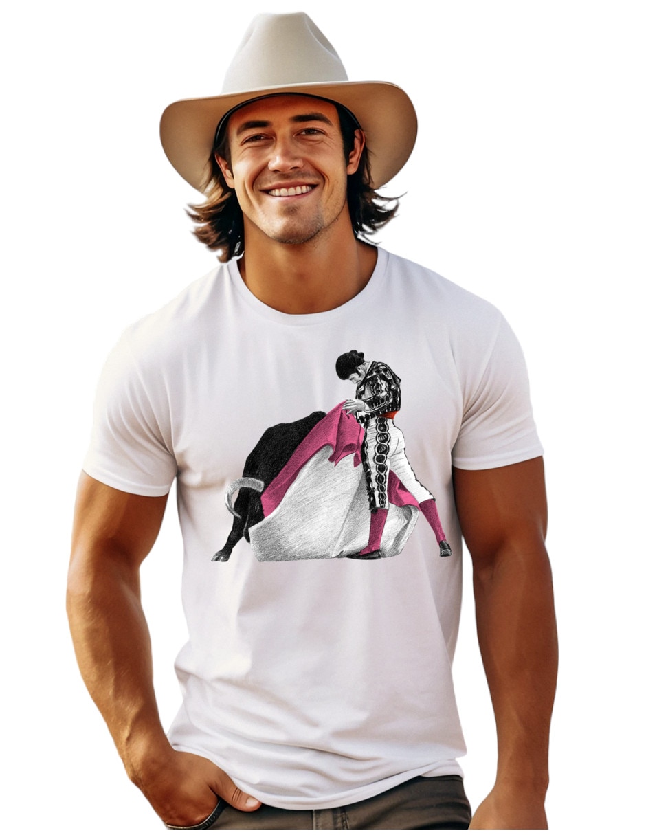 Playera complexión atlética taurina cuello redondo para hombre