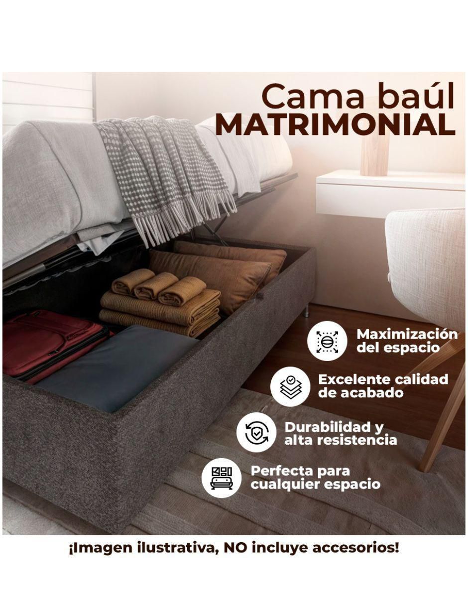 Cama baúll kennedy de acero matrimonial 3