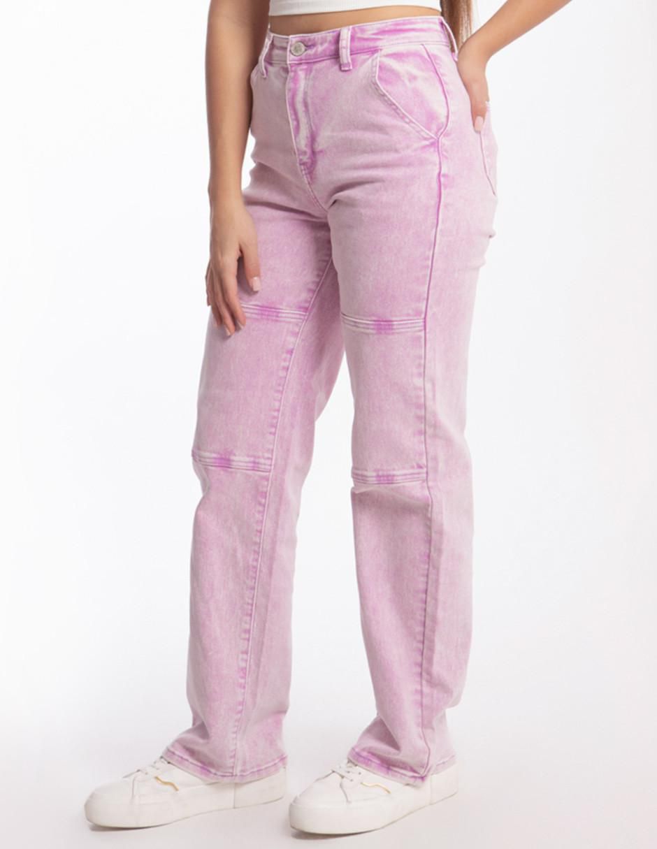 Jeans relajado corte media cintura para mujer 2