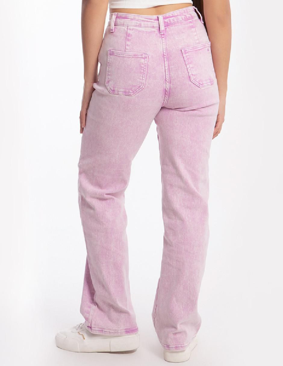 Jeans relajado corte media cintura para mujer 3