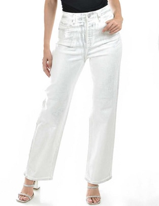 Jeans relajado corte media cintura para mujer Jeans relajado corte media cintura para mujer