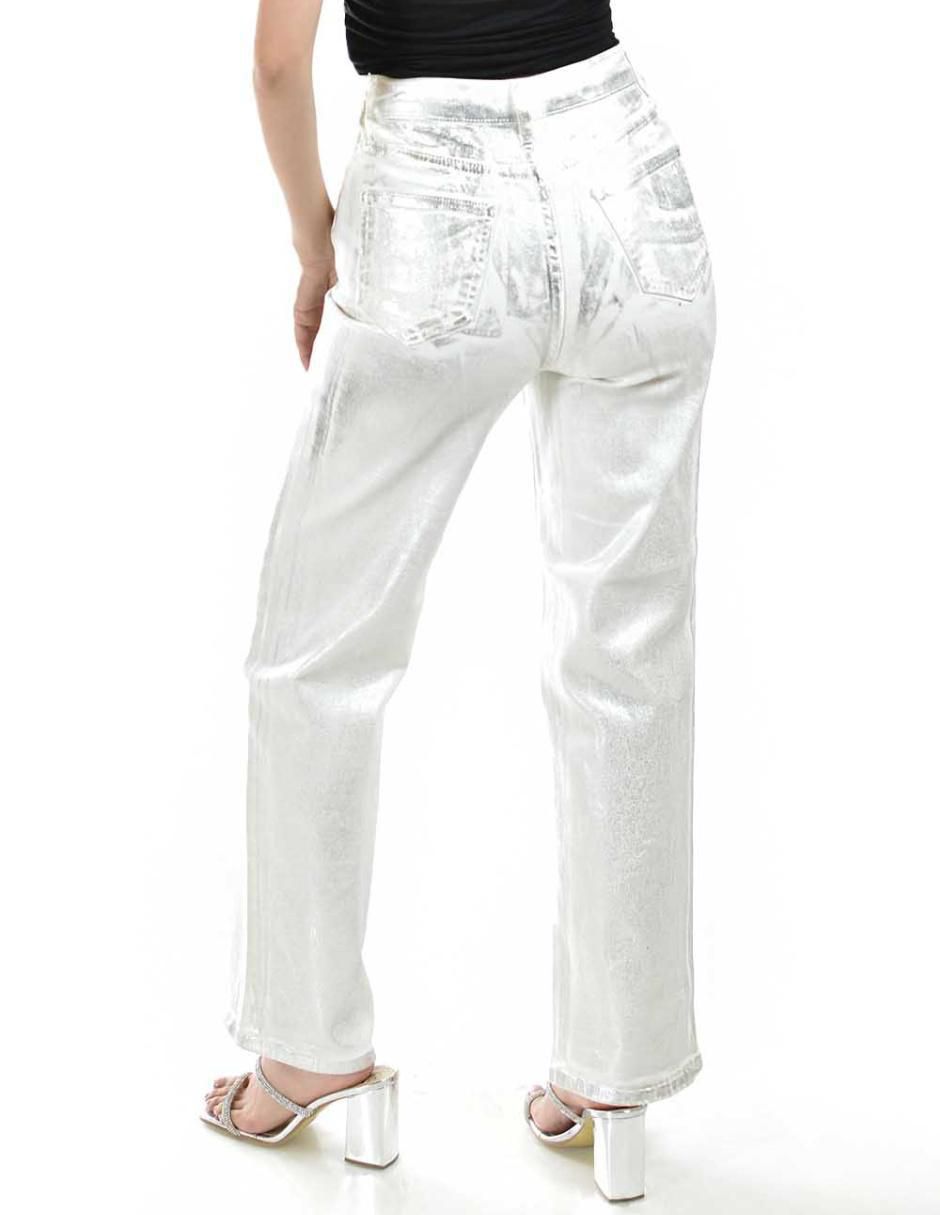 Jeans relajado corte media cintura para mujer 2