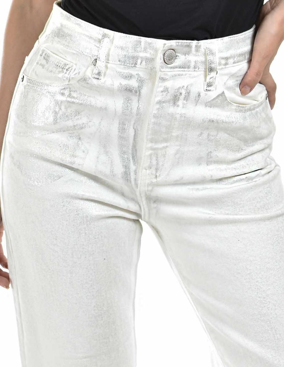 Jeans relajado corte media cintura para mujer 4