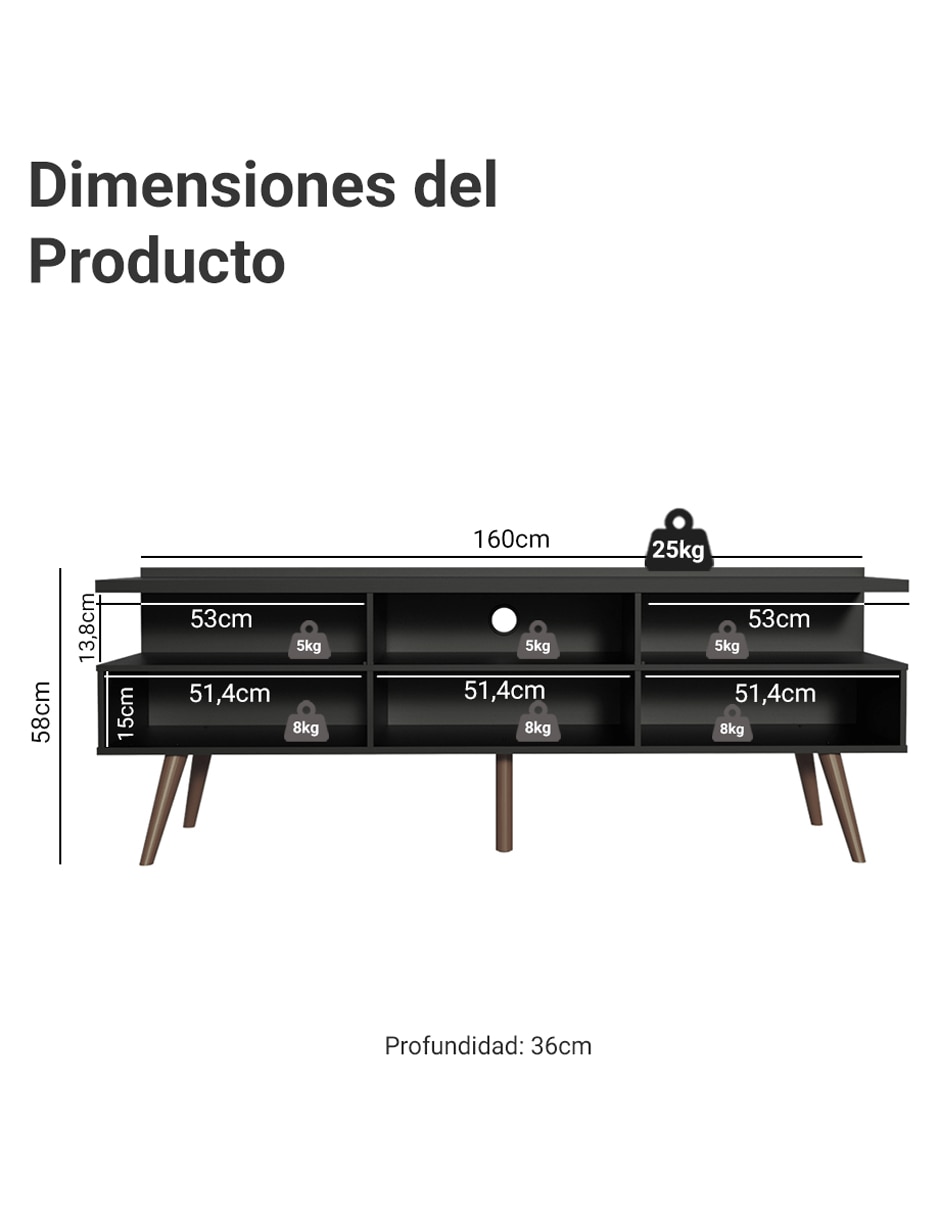 Mesa de tv armable londres de madera