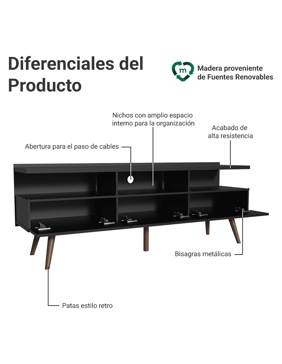 Mesa de tv armable londres de madera
