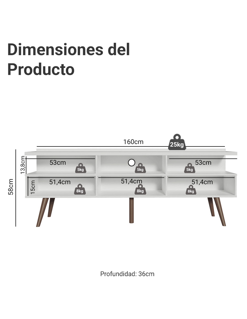 Mueble para tv londres madesa de aglomerado y madera