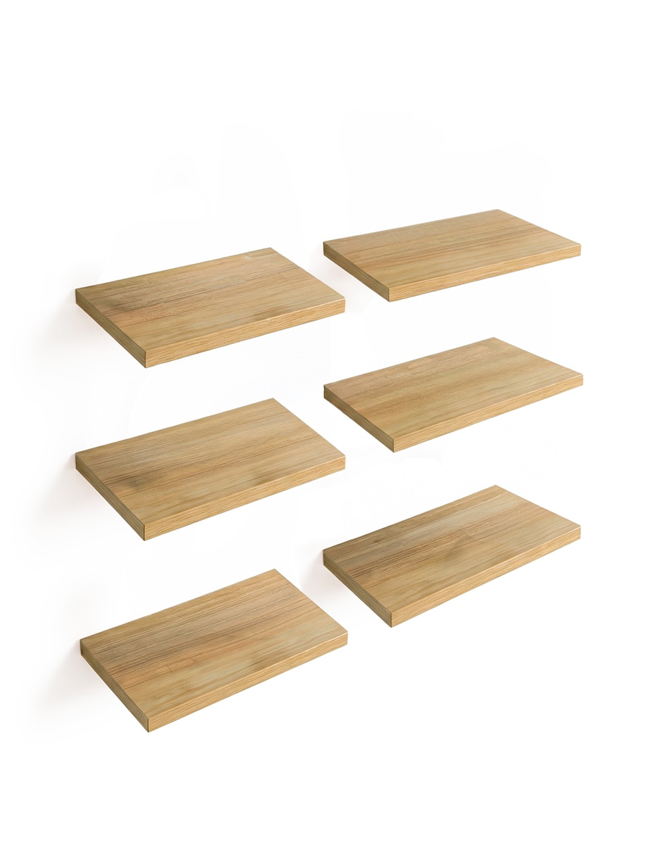 6 Repisas Flotantes de Madera para Pared Minimalistas 30 x 15 cm 6 Repisas Flotantes de Madera para Pared Minimalistas 30 x 15 cm