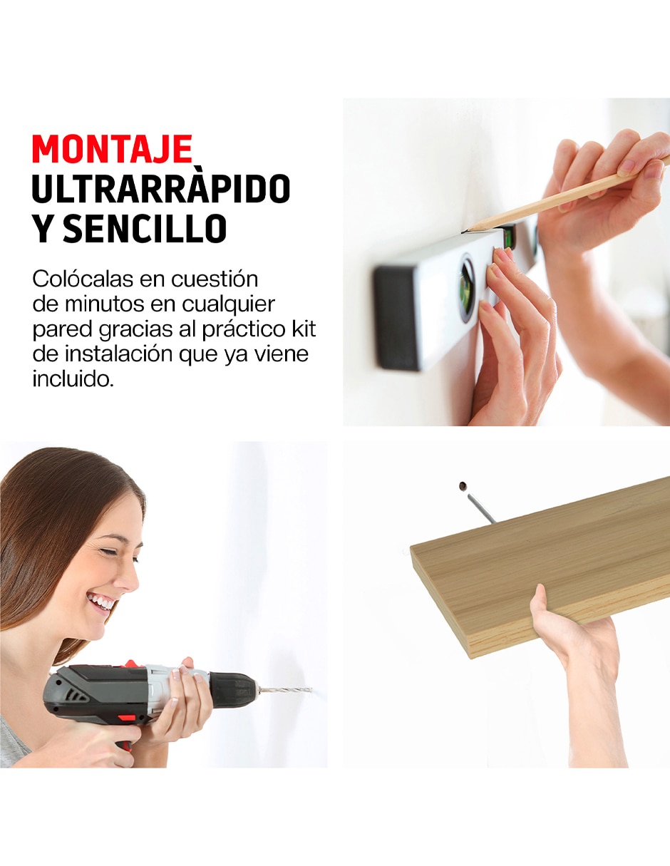 Set de repisas armables flotantes de madera 3