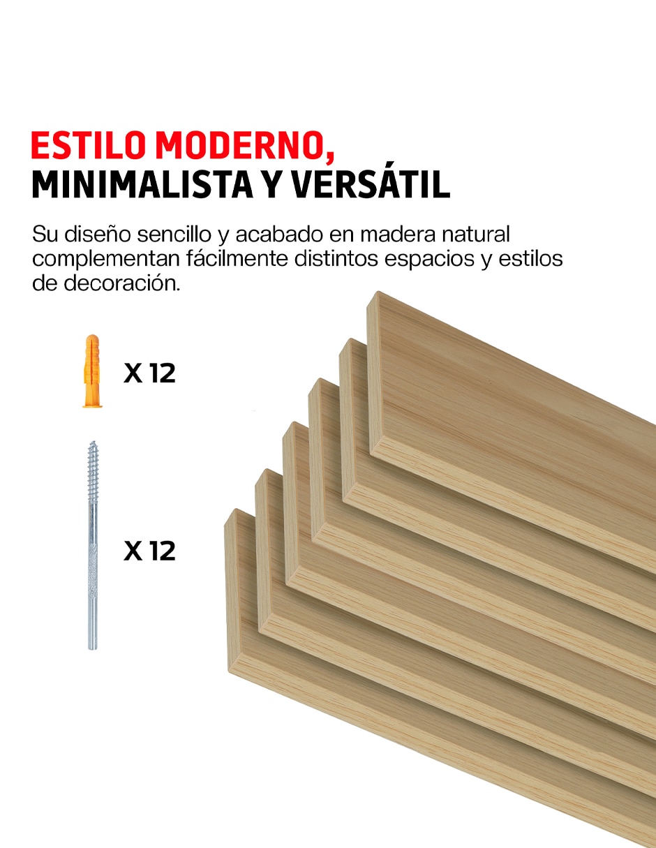 Set de repisas armables flotantes de madera 2