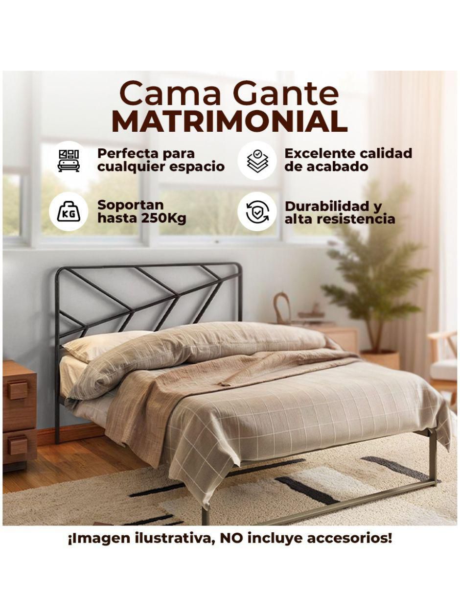 Cama industrial jaco de acero matrimonial