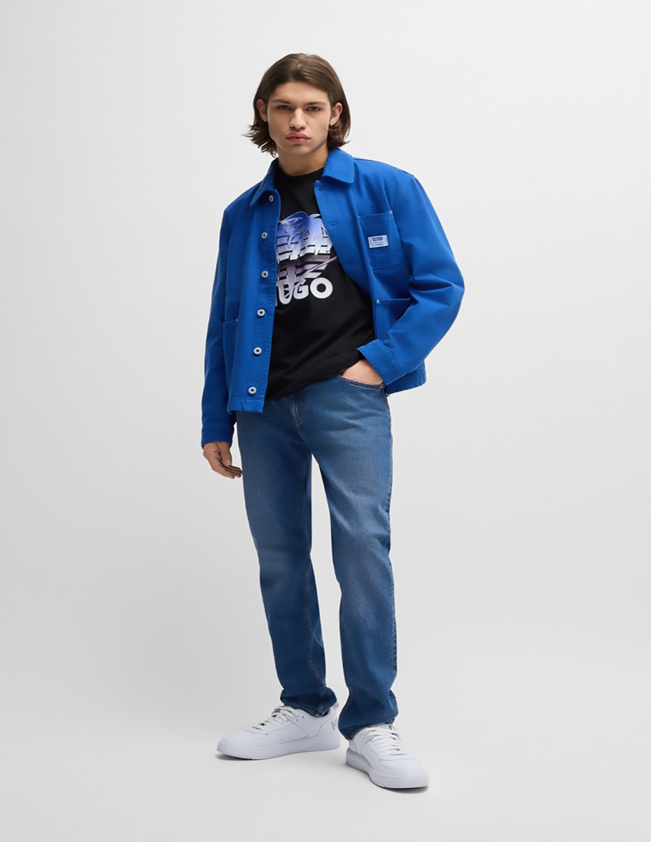 Jeans capri slim deslavado para hombre 4