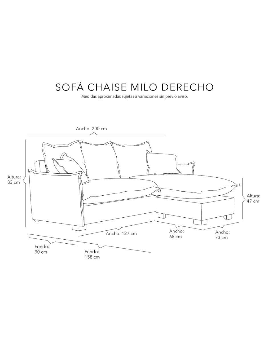 Chaise lounge Milo de tela 13