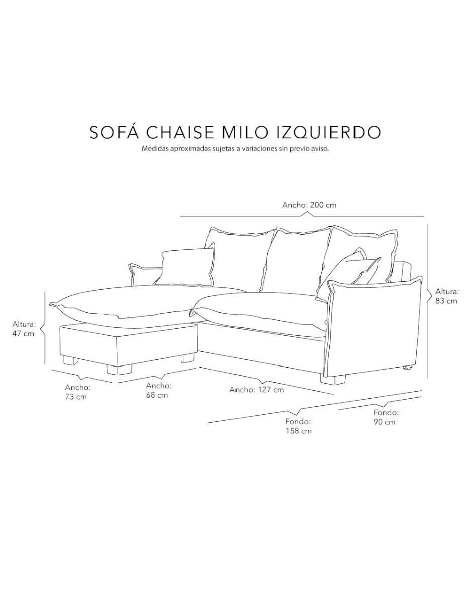Chaise lounge Milo de tela 12
