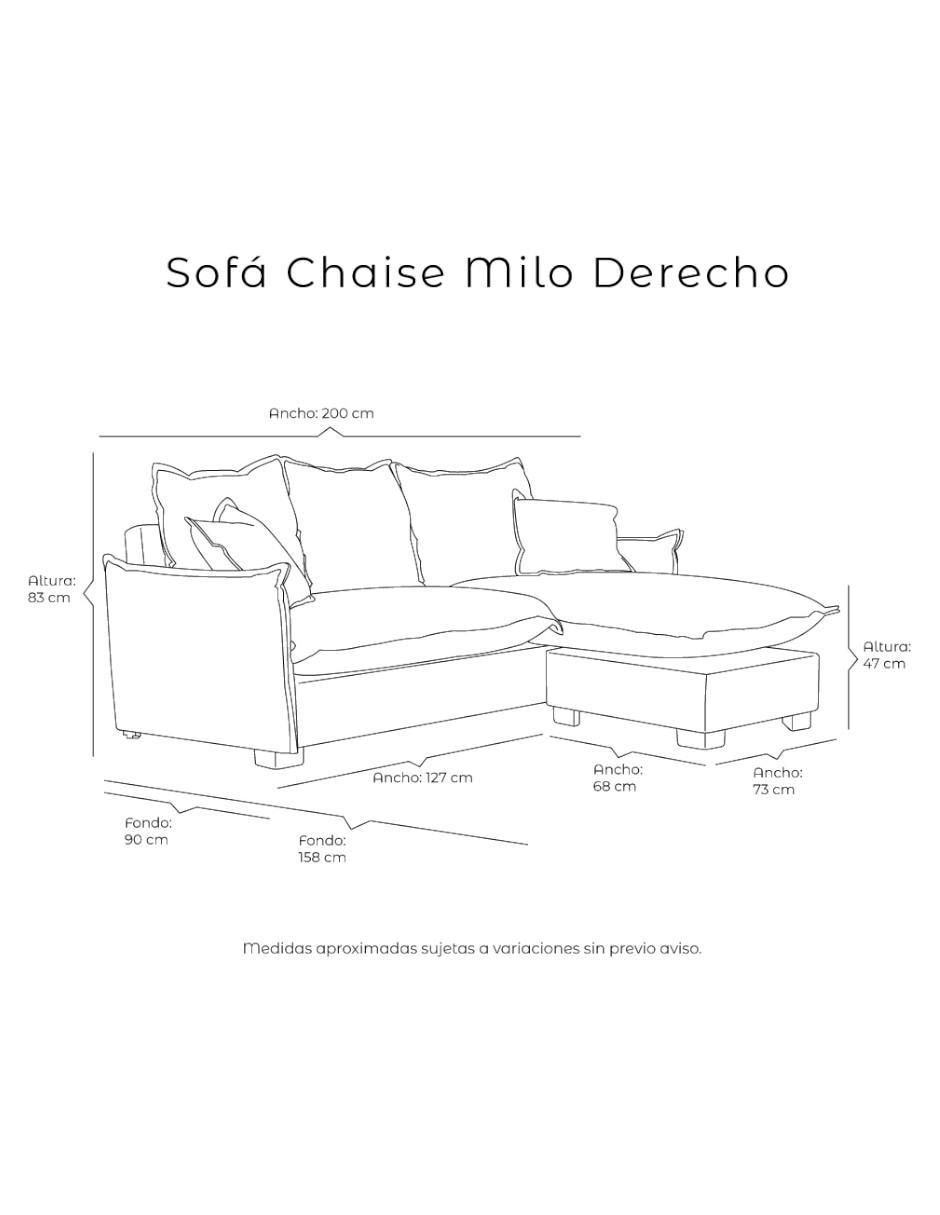 Chaise lounge Milo de tela 13