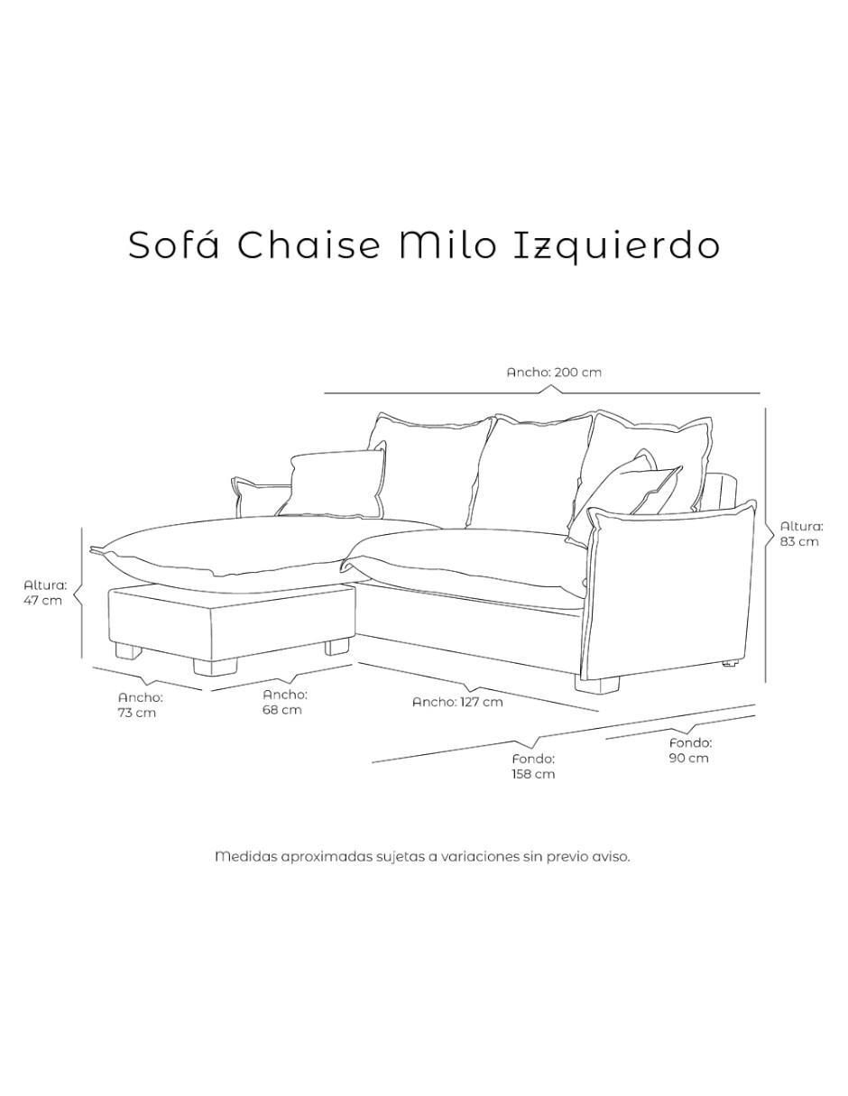 Chaise lounge Milo de tela 12