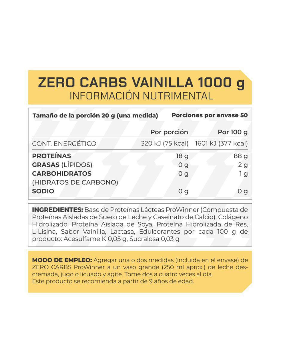 Suplemento Zero carbs con proteína de suero de leche sabor vainilla de 1 kg 3