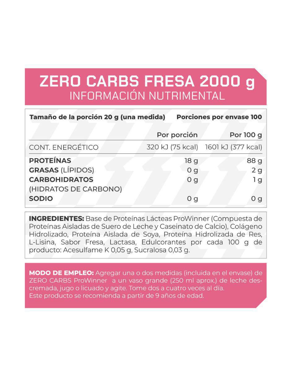 Suplemento Zero carbs con proteína de suero de leche sabor fresa de 2 kg 3