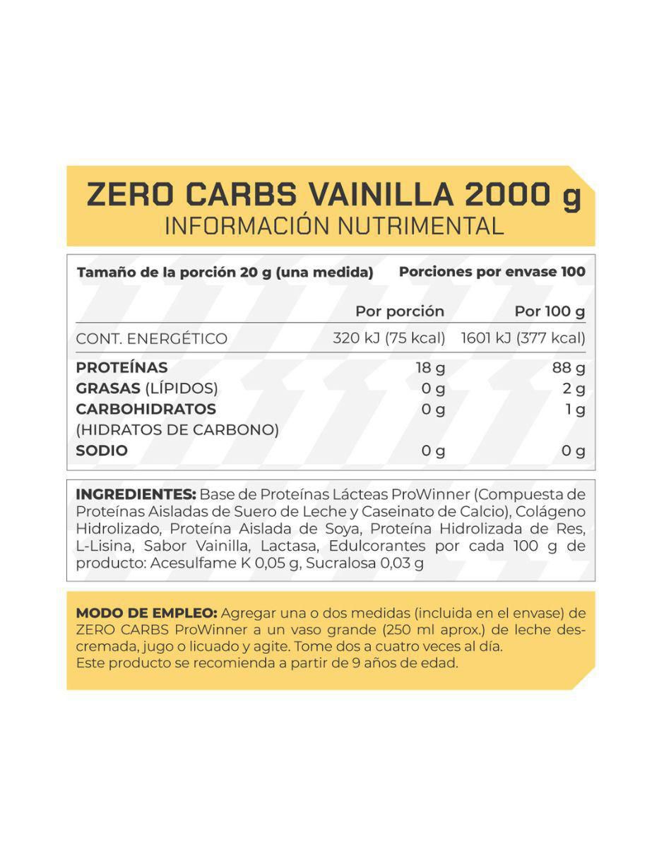 Suplemento Zero carbs con proteína de suero de leche sabor vainilla de 2 kg 3