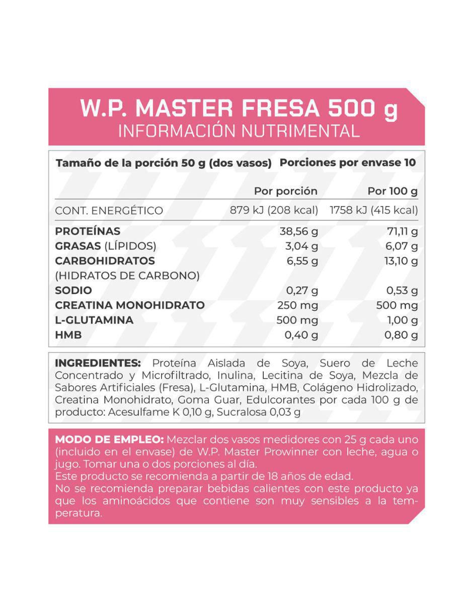 Suplemento WP Master (Whey protein) con colágeno sabor fresa de 500 g 4