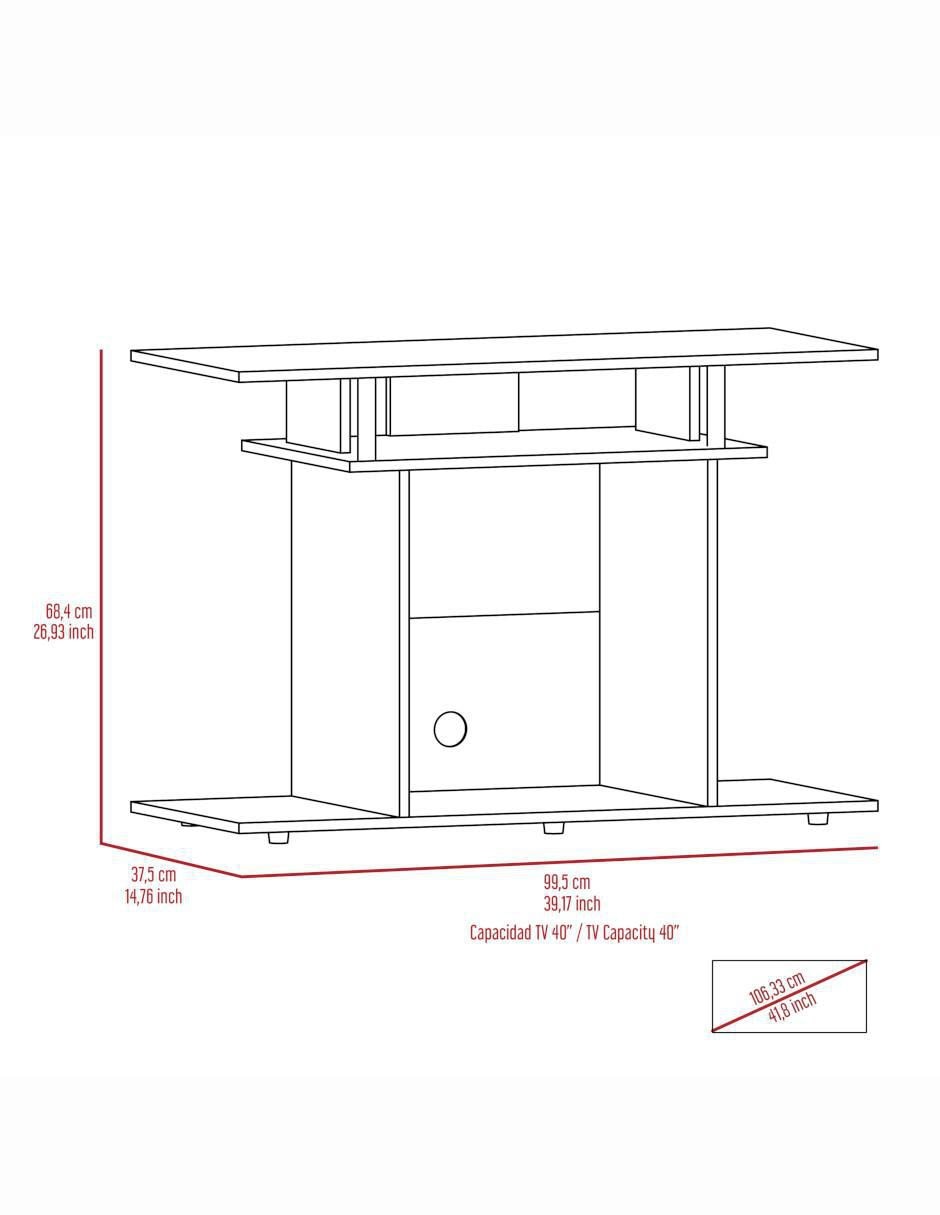 Mueble de TV armable Invy de melamina 6