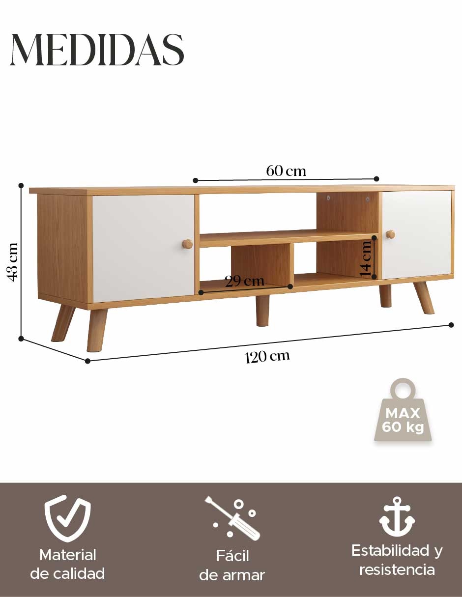 Mueble de TV armable Pido Todo de MDF