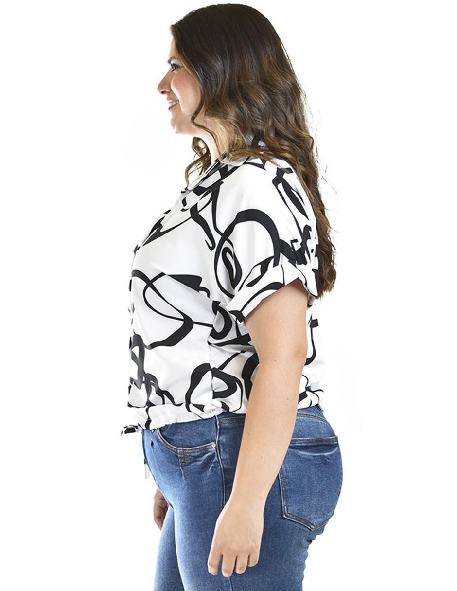 Blusa Roman Fashion manga corta para mujer
