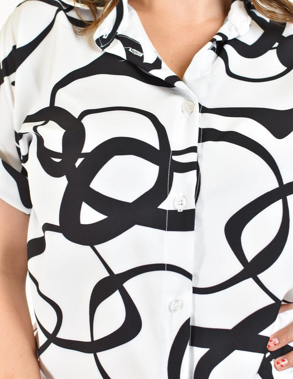 Blusa Roman Fashion manga corta para mujer