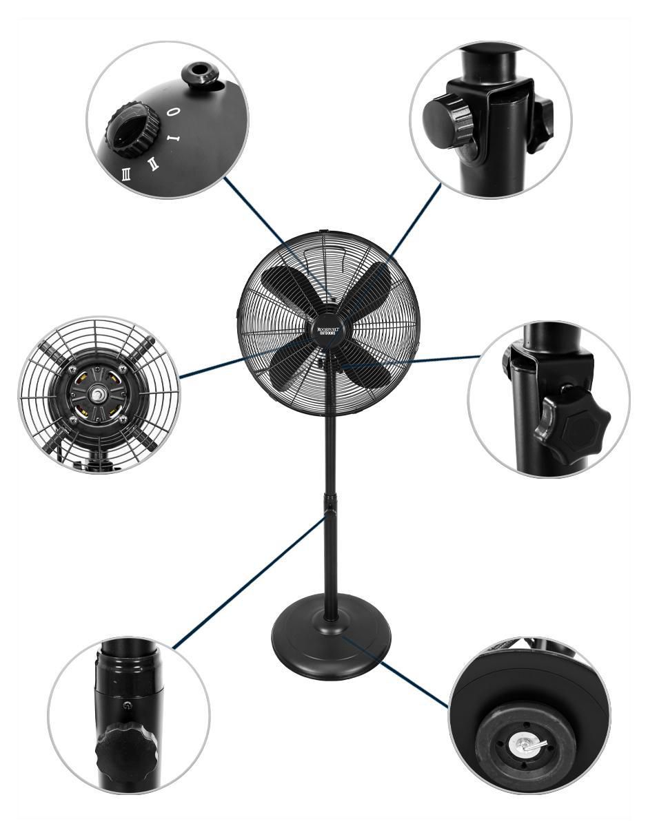 VENTILADOR DE PEDESTAL 2403 036, NEGROE 6