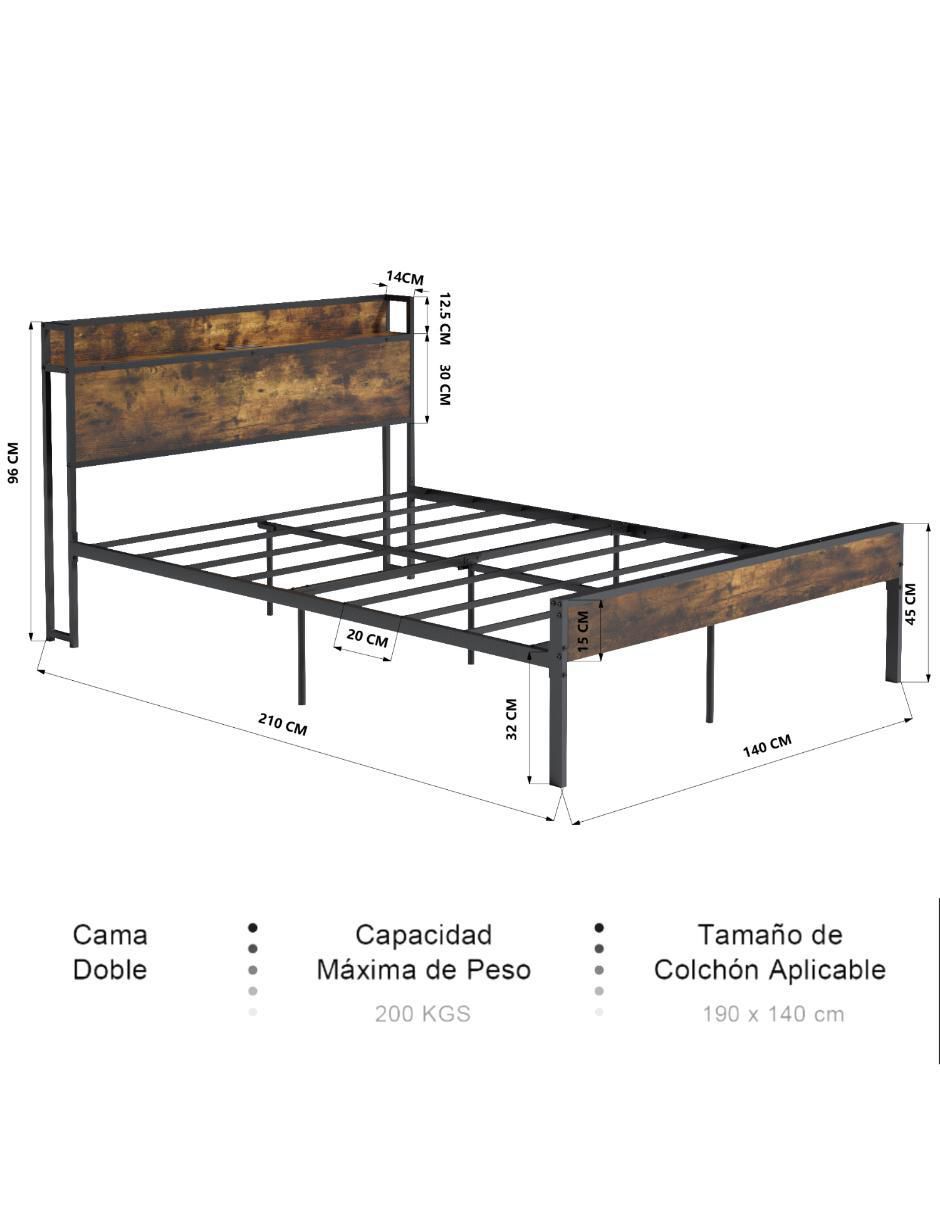 Cama nami double de metal 10