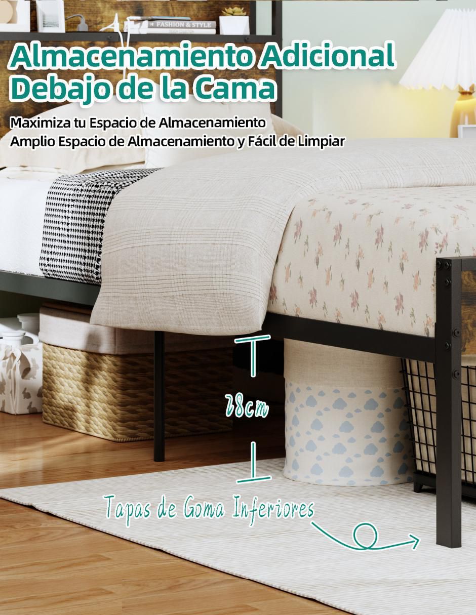 Cama Nami Twin de metal individual Cama Nami Twin de metal individual