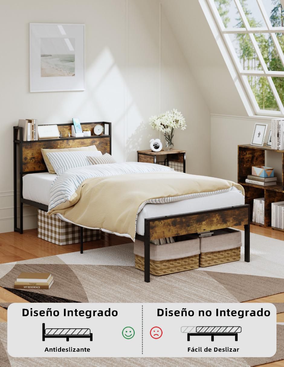 Cama Nami Twin de metal individual 6