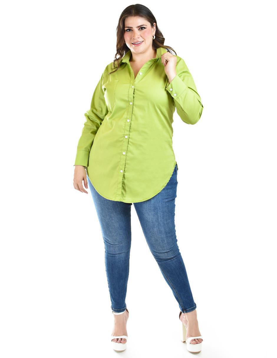 Blusa camisera manga larga para mujer 12