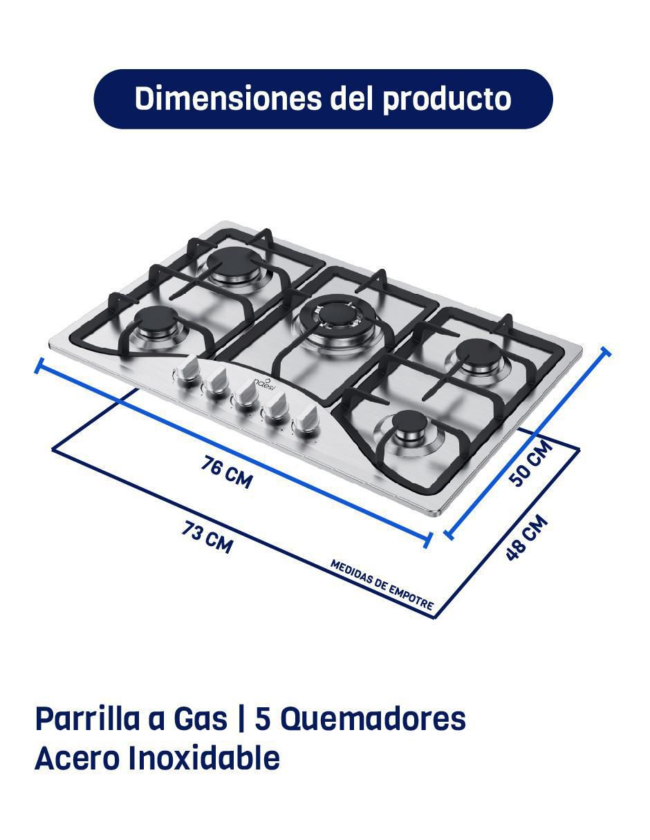 Parrilla a gas lp empotrable Naesi