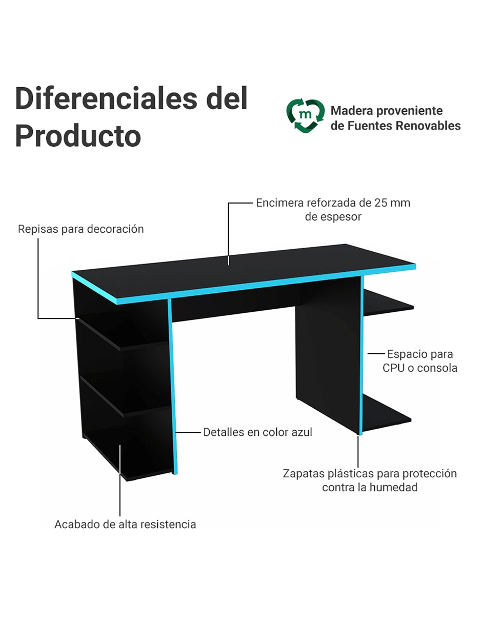 Escritorio armable gamer Madesa