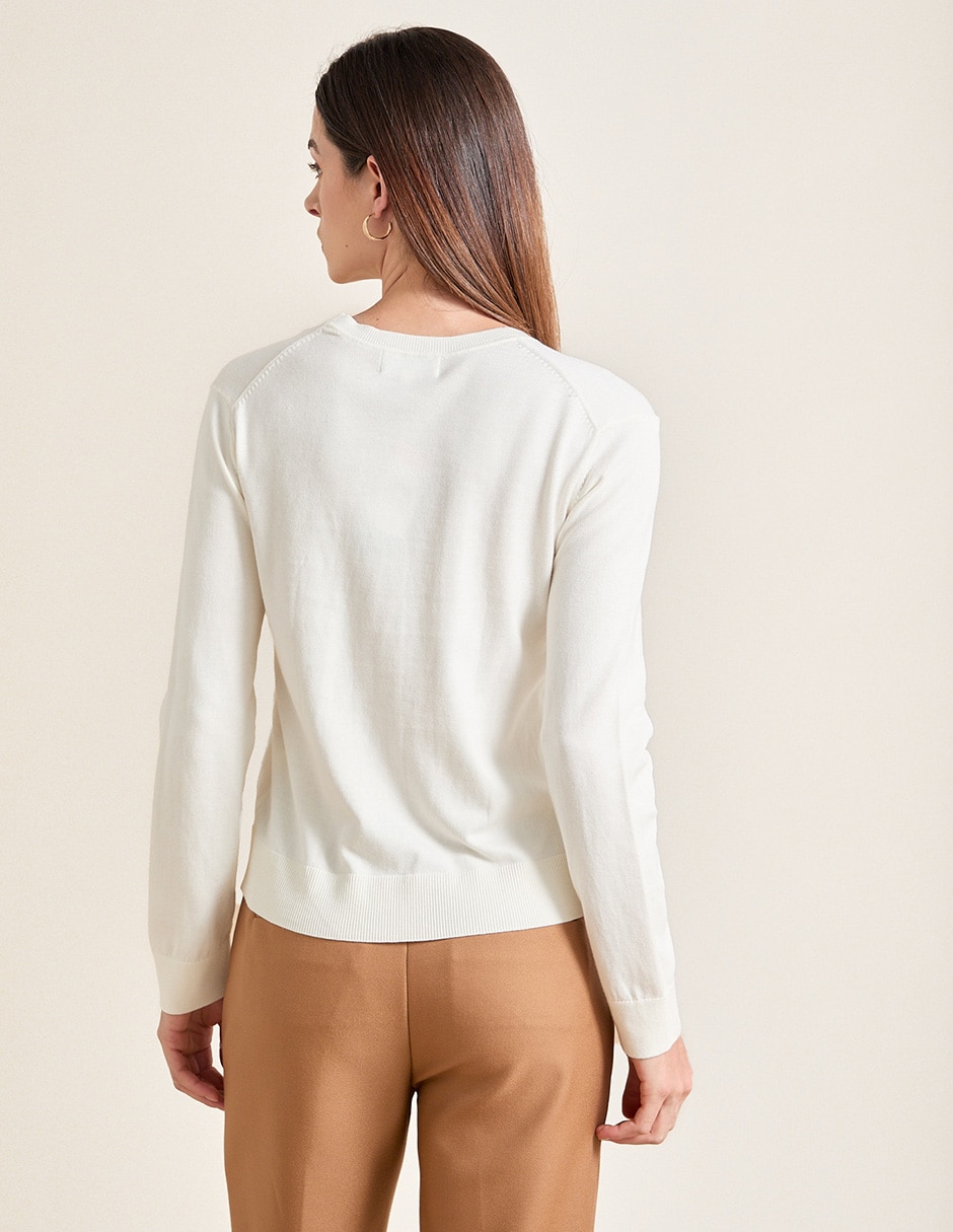 Suéter cuello v para mujer 2