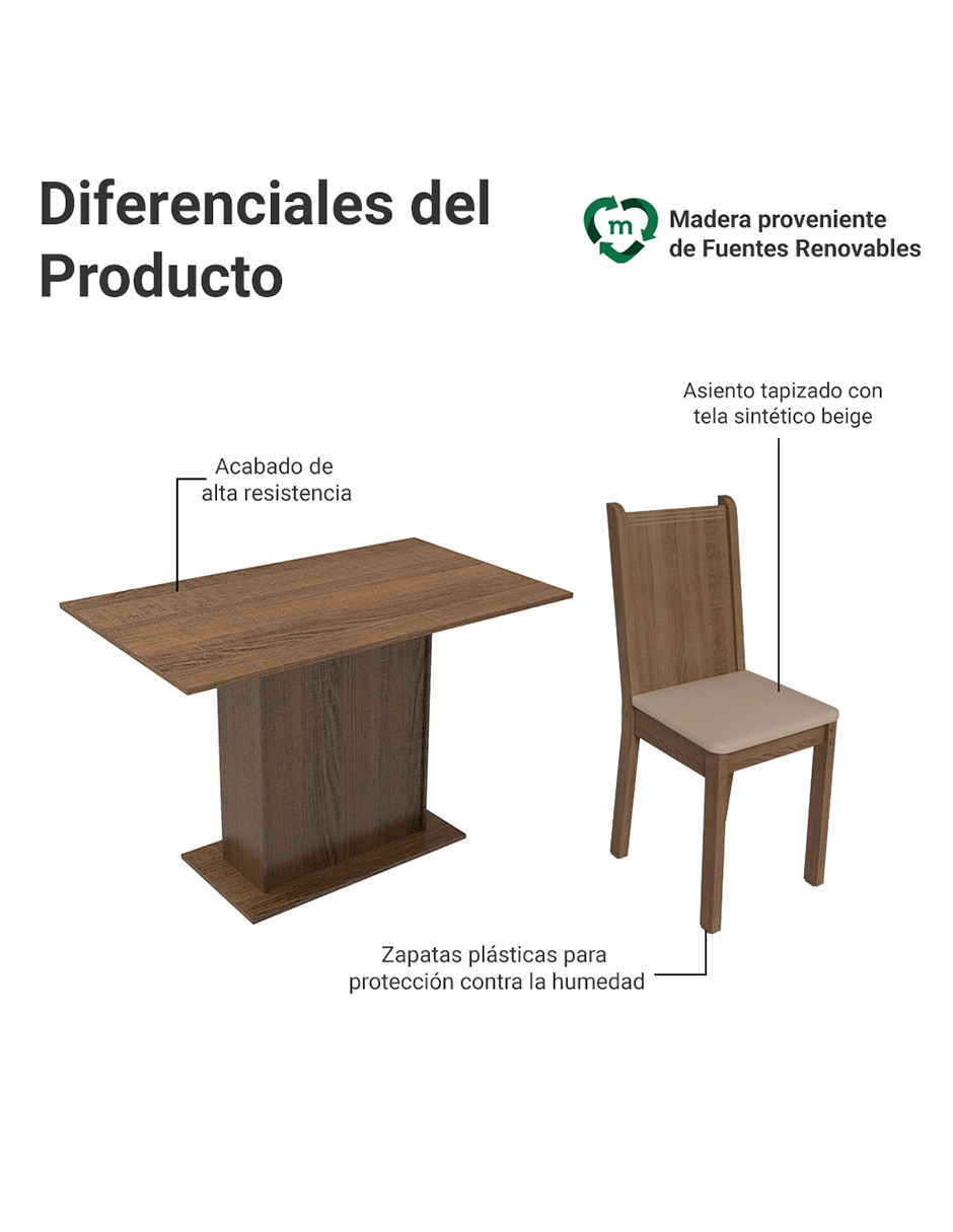 Comedor Luana Madesa para 4 personas