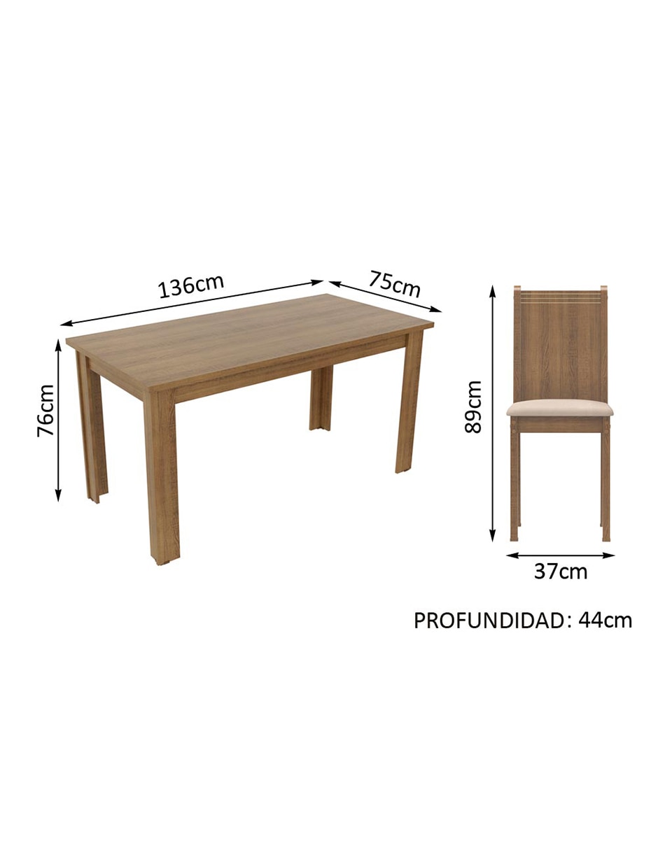 Comedor Rosie Madesa para 4 personas
