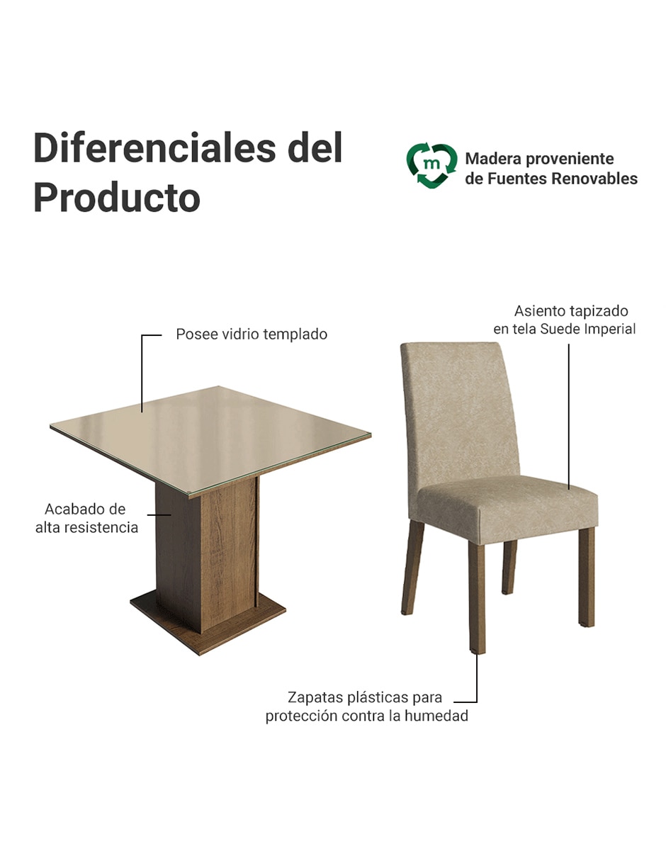 Comedor Evelin para 4 personas Comedor Evelin para 4 personas