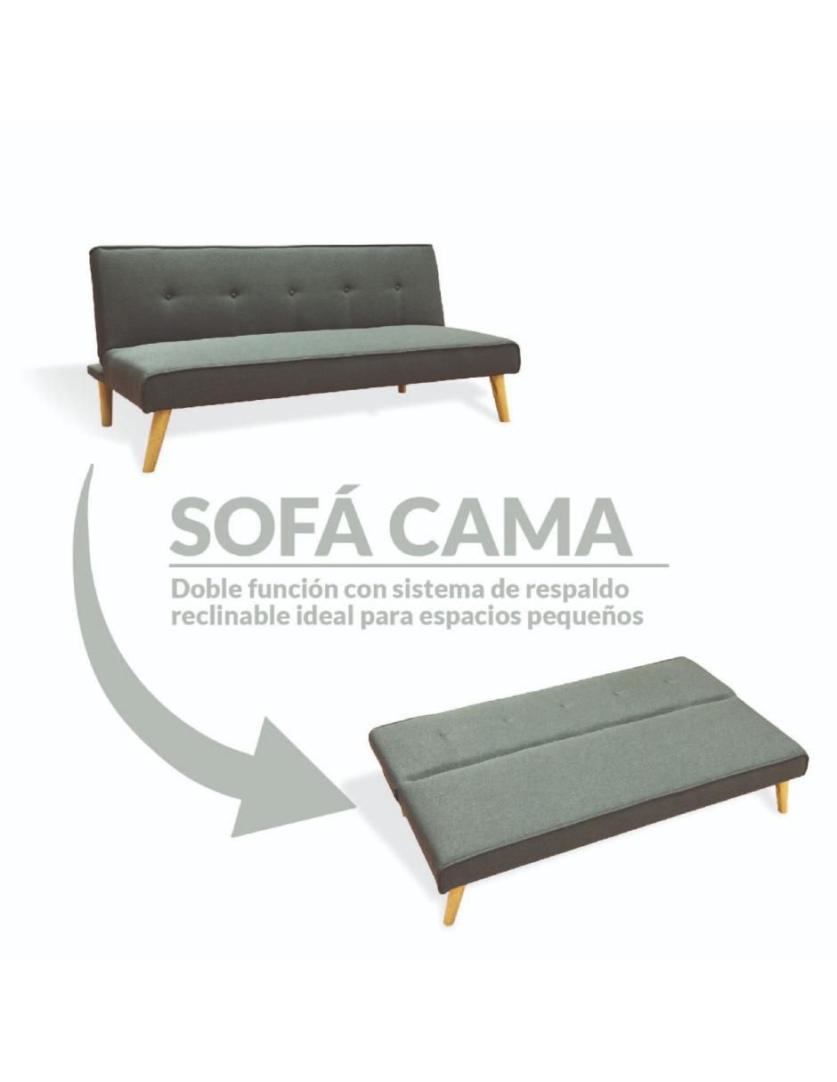 Sofá cama armable de lino 2