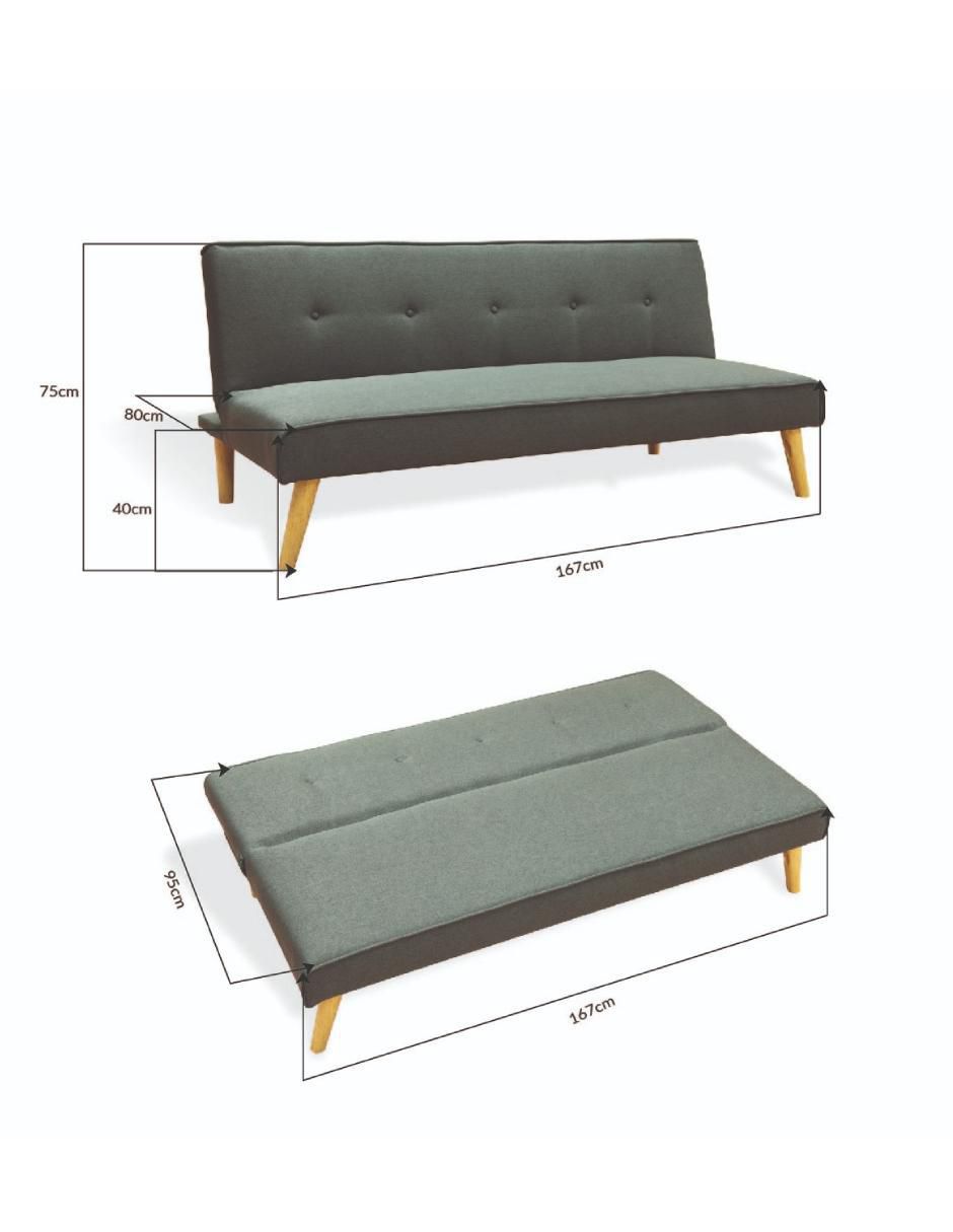 Sofá cama armable de lino 9
