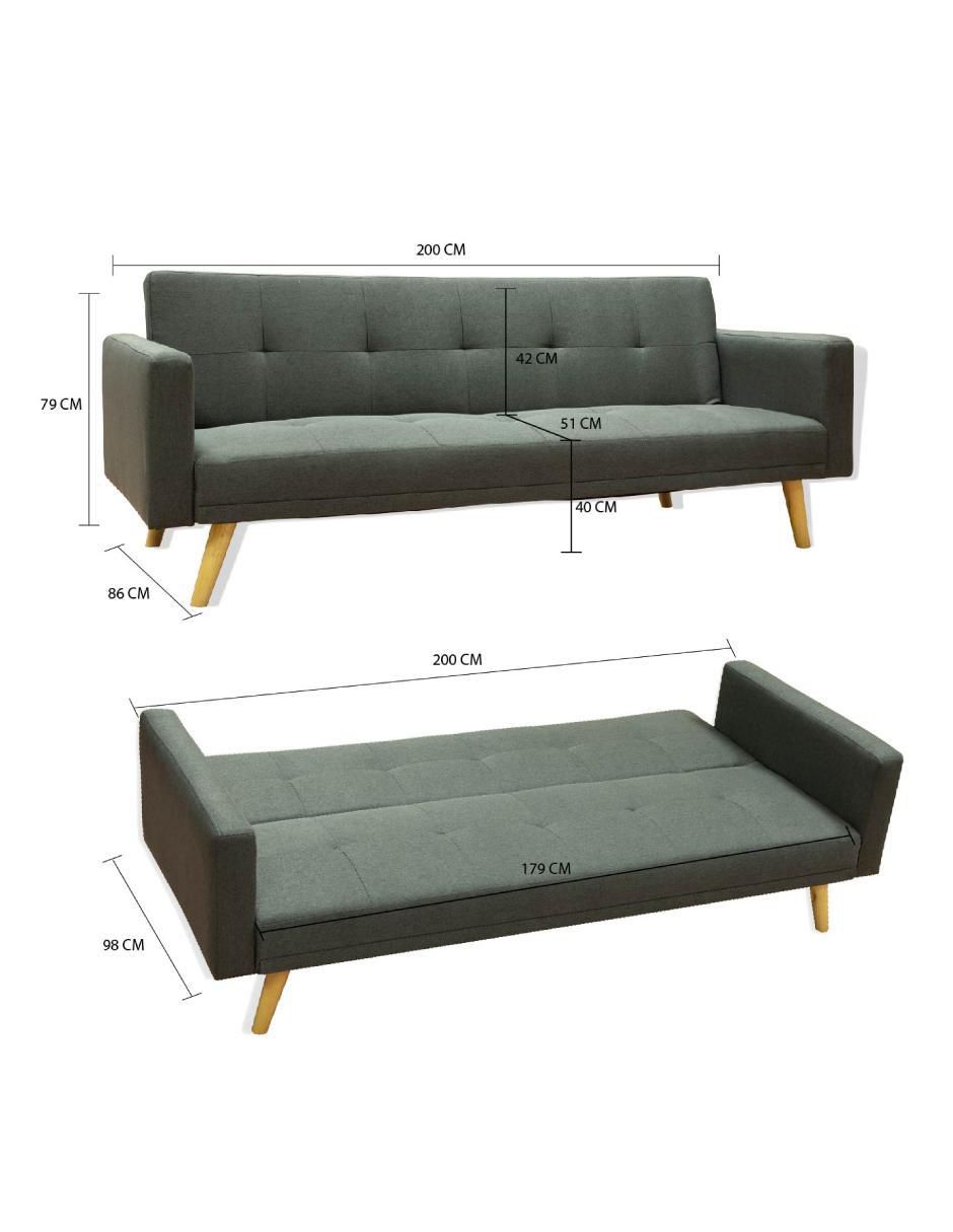 Sofá cama armable de lino 8