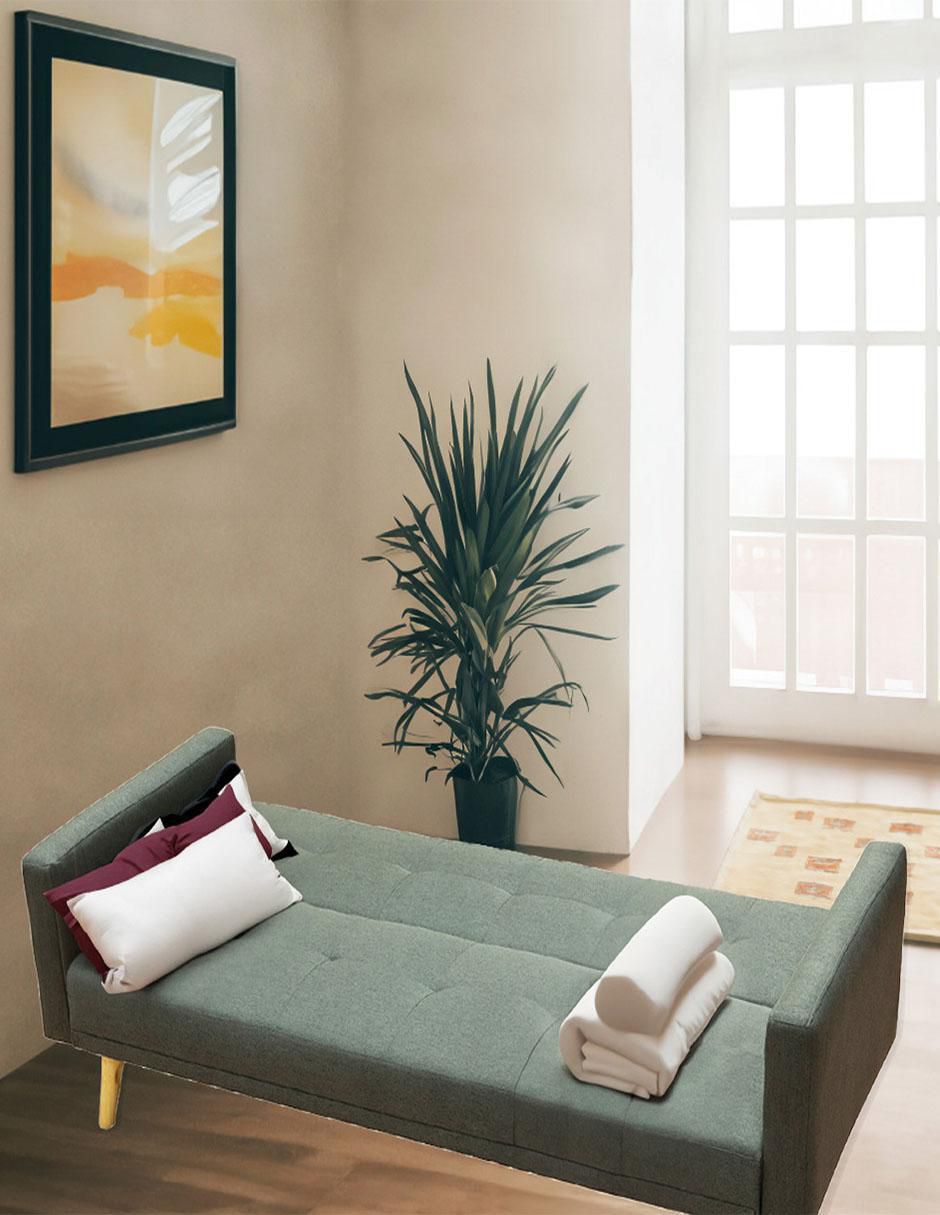 Sofá cama armable de lino 5