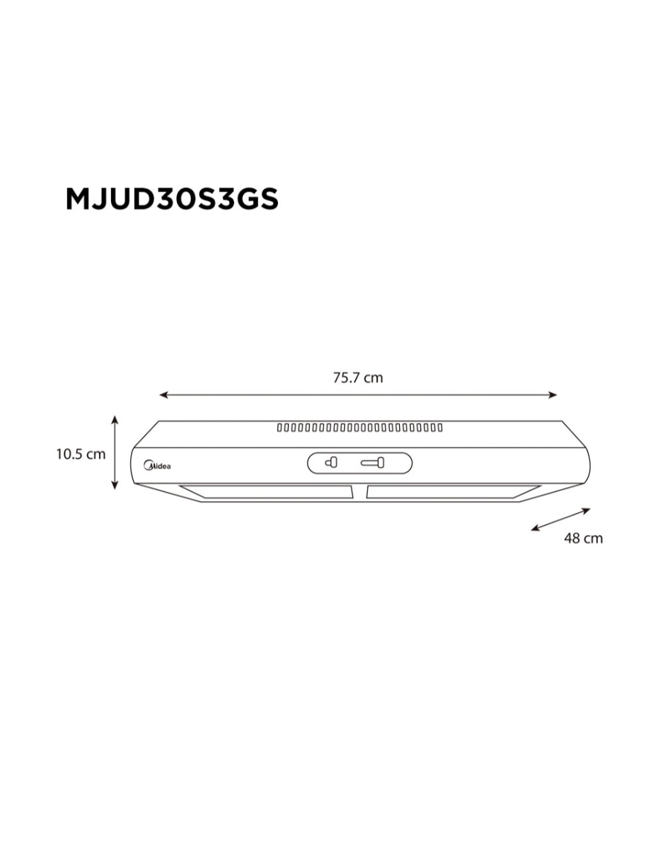 Campana de pared Midea MJUD30S3GS de acero