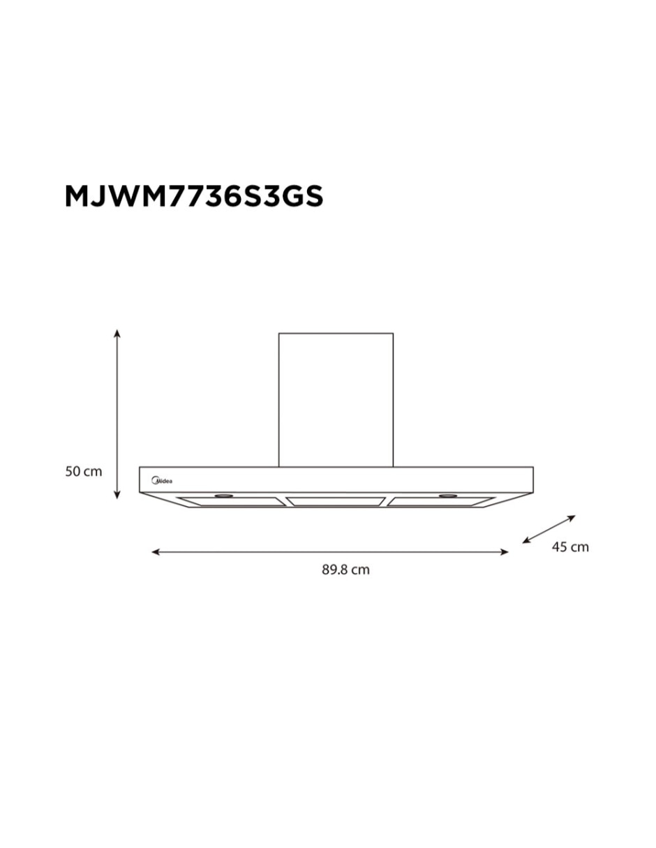 Campana de pared MJWM7736S3GS de acero inoxidable 6
