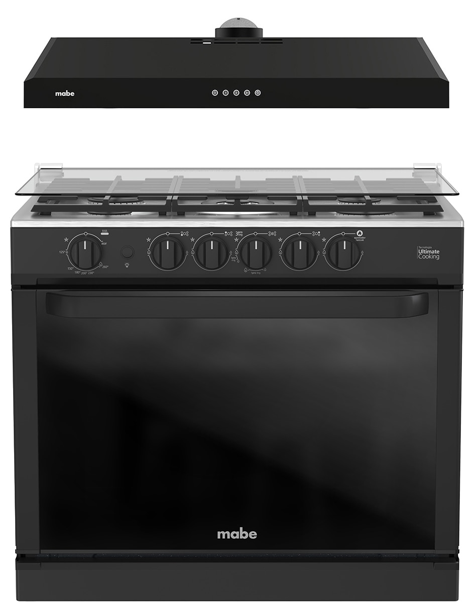 Estufa empotrable a gas lp Mabe 79.20 cm XOC80800CBSCMPU8 de 5 quemadores